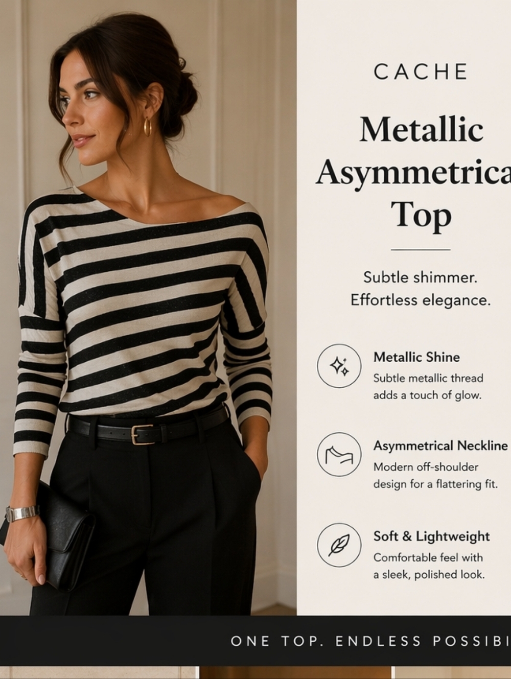 CACHE METALLIC ASYMMETRICAL TOP
